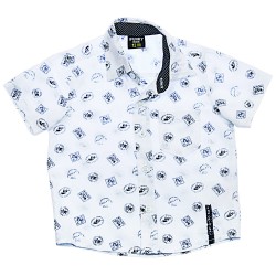 Πουκάμισο λευκό με ναυτικά σχέδια Funky ΑΑ1548 Πουκάμισο λευκό με ναυτικά σχέδια Funky ΑΑ1548