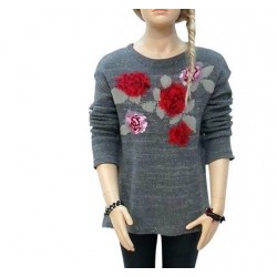 Μπλούζα πλεκτή "red roses" Εβίτα ΚΚ1709