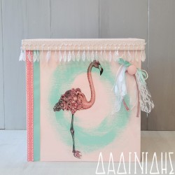 Ξύλινο κουτί με decoupage φλαμίνγκο ΚΤ219 Ξύλινο κουτί με decoupage φλαμίνγκο ΚΤ219