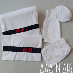 Λαδόπανα με φάσα μπλε και κόκκινο φιόγκο ΑΛΔ101