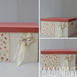 Ξύλινο κουτί βάπτισης "Εμπριμέ πεταλούδα" ΚΤ218 Ξύλινο κουτί βάπτισης "Εμπριμέ πεταλούδα" ΚΤ218