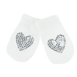 Βρεφικά γάντια με πούλιες σε σχήμα καρδιάς ΣΚ110 Βρεφικά γάντια με πούλιες σε σχήμα καρδιάς ΣΚ110