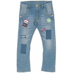 Παντελόνι τζιν με patch Funky ΑΑ2249 Παντελόνι τζιν με patch Funky ΑΑ2249