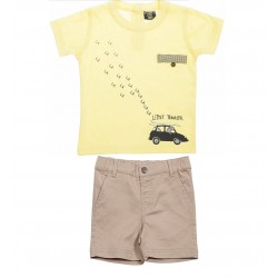 Σετ με υφασμάτινη βερμούδα "little traveler" Funky ΑΑ1671 Σετ με υφασμάτινη βερμούδα "little traveler" Funky ΑΑ1671