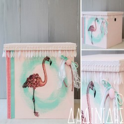 Ξύλινο κουτί με decoupage φλαμίνγκο ΚΤ219 Ξύλινο κουτί με decoupage φλαμίνγκο ΚΤ219