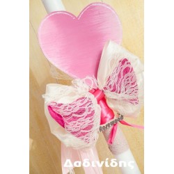 Λαμπάδα "καρδιά vintage φούξ" ΛΑΜΠ180