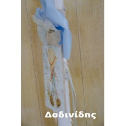 Λαμπάδα με ξύλινο καδράκι με decoupage σε σχέδιο της επιλογής σας ΛΑΜΠ159