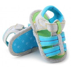 Πέδιλο βρεφικό γκρί-τυρκουάζ ΠΑΑ598