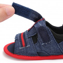 Πέδιλο βρεφικό τζίν με κίτρινες λεπτομέρειες ΠΑΑ607