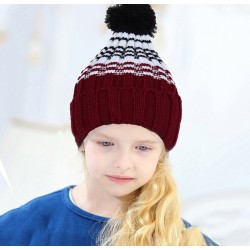 Σκουφάκι πλεκτό ριγέ με φούντα ΣΚ221