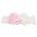 Κορδέλα με δαντέλα και φλίς ροζ  λουλούδι ΚΑΞ131