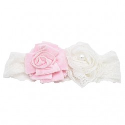 Κορδέλα με δαντέλα και φλίς ροζ  λουλούδι ΚΑΞ131