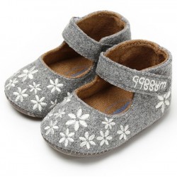 Παπουτσάκι βρεφικό τσόχινο γκρί ΠΑΚ551