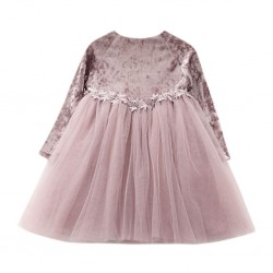 Φόρεμα βελουτέ τούλινο σάπιο μήλο ΚΚ1500