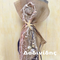 Λαμπάδα με λινάτσα και κοχύλια ΛΑΜΠ169 Λαμπάδα με λινάτσα και κοχύλια ΛΑΜΠ169