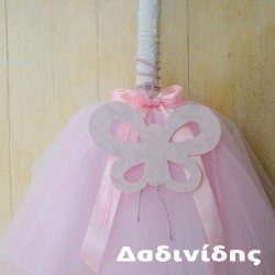 Λαμπάδα φουντωτή προσφορά με ξύλινη πεταλούδα, κορώνα ή νεράιδα ΛΑΜΠ155 Λαμπάδα φουντωτή προσφορά με ξύλινη πεταλούδα, κορώνα ή νεράιδα ΛΑΜΠ155