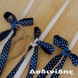 Κεράκια με άγκυρα και πουά κορδέλα ΚΕΡ113 Κεράκια με άγκυρα και πουά κορδέλα ΚΕΡ113