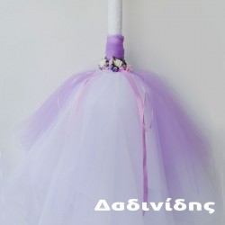 Λαμπάδα φουντωτή με λουλουδάκια ΛΑΜΠ164 Λαμπάδα φουντωτή με λουλουδάκια ΛΑΜΠ164