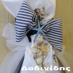 Λαμπάδα με ριγέ ύφασμα και κοχύλια ΛΑΜΠ190 Λαμπάδα με ριγέ ύφασμα και κοχύλια ΛΑΜΠ190