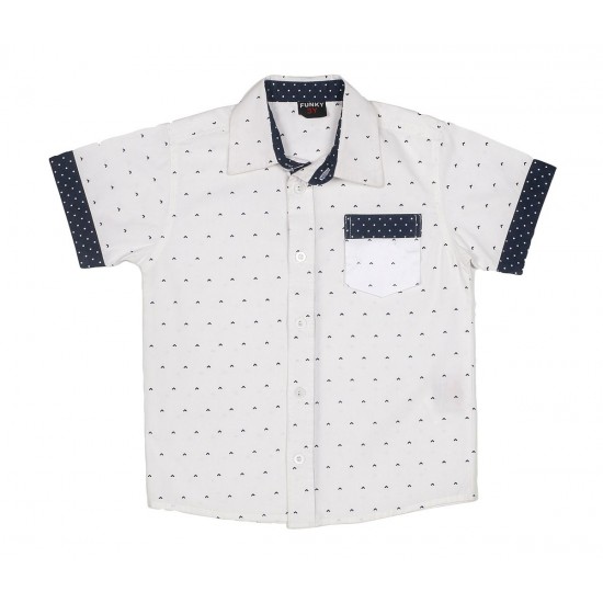 Πουκάμισο με πουά μπλε λεπτομέρειες Funky ΑΑ1578