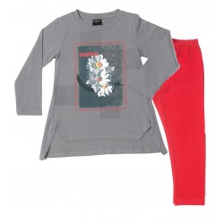 Σετ με ασύμμετρη μπλούζα και κολάν "memo" Funky ΚΚ1501