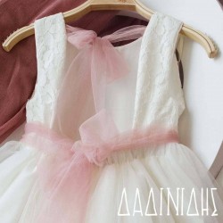 Βαπτιστικό φόρεμα χειροποίητο εξώπλατο Κ1474 Βαπτιστικό φόρεμα χειροποίητο εξώπλατο Κ1474