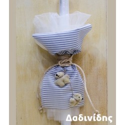 Λαμπάδα με ριγέ ύφασμα και αρκουδάκια ΛΑΜΠ139 Λαμπάδα με ριγέ ύφασμα και αρκουδάκια ΛΑΜΠ139