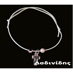 Μαρτυρικά βραχιολάκια με ρόζ σταυρό ΜΑΡ156 Μαρτυρικά βραχιολάκια με ρόζ σταυρό ΜΑΡ156
