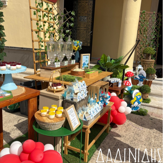 Στολισμός βάπτισης "Στρουμφάκια" ΣΤΟΛ241