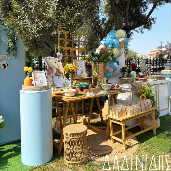 Στολισμός βάπτισης "Αρκουδάκι Winnie με μπαλόνια" ΣΤΟΛ250