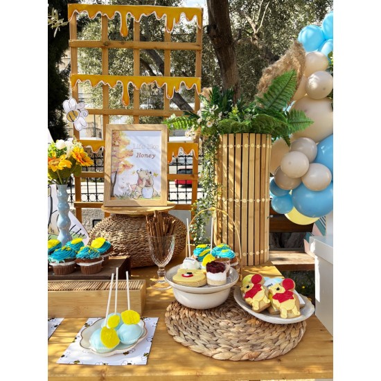 Στολισμός βάπτισης "Αρκουδάκι Winnie με μπαλόνια" ΣΤΟΛ250