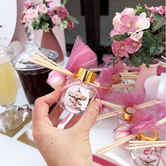 Στολισμός βάπτισης "Καρουζέλ ροζ" ΣΤΟΛ226