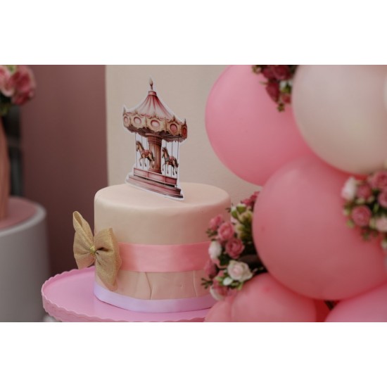 Στολισμός βάπτισης "Καρουζέλ ροζ" ΣΤΟΛ226