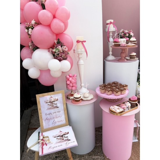 Στολισμός βάπτισης "Καρουζέλ ροζ" ΣΤΟΛ226