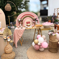 Στολισμός βάπτισης "Ουράνιο τόξο boho" ΣΤΟΛ230