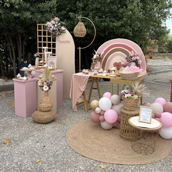 Στολισμός βάπτισης "Ουράνιο τόξο boho" ΣΤΟΛ230