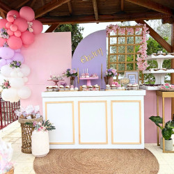 Στολισμός βάπτισης "Λουλούδια λιλά-ροζ" ΣΤΟΛ235