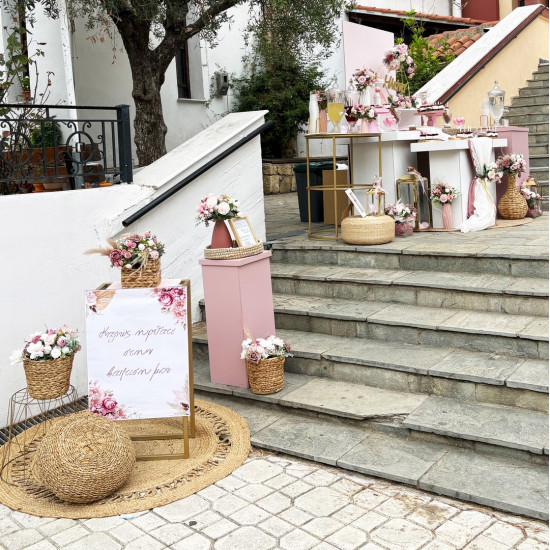 Στολισμός βάπτισης διπλός "Λουλούδια" ΣΤΟΛ228