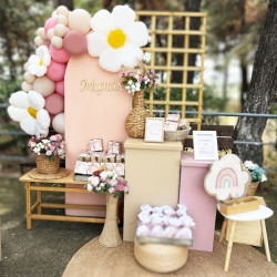 Στολισμός βάπτισης "Boho ουράνιο τόξο" ΣΤΟΛ236