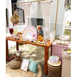 Στολισμός βάπτισης "Boho ουράνιο τόξο" ΣΤΟΛ236