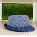 Καπέλο καβουράκι ψάθινο μπλε με τοκά ΚΑΠ217