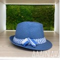 Καπέλο καβουράκι ψάθινο μπλε ΚΑΠ354