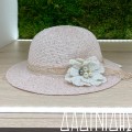 Καπέλο ψάθινο με στρας και λουλούδι ΚΑΠ123