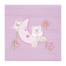 Κουβέρτα πικέ ροζ "φεγγαράκι" ΚΒ130