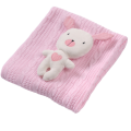 Κουβέρτα πλεκτή ροζ με κουκλάκι Mini Κ401