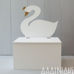 Ξύλινο κουτί βάπτισης με πλάτη κύκνο ΚΤ524 Ξύλινο κουτί βάπτισης με πλάτη κύκνο ΚΤ524