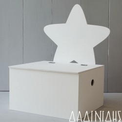 Ξύλινο κουτί βάπτισης με πλάτη αστέρι ΚΤ525 Ξύλινο κουτί βάπτισης με πλάτη αστέρι ΚΤ525