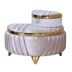 Σετ βελούδινο σκαμπό πολυτελείας μισοφέγγαρο ΚΤ534