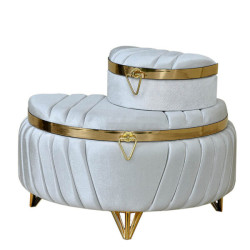 Σετ βελούδινο σκαμπό πολυτελείας μισοφέγγαρο ΚΤ534