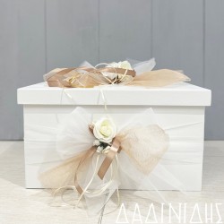 Κουτί βάπτισης "Μπεζ λουλούδια" ΚΤ143 Κουτί βάπτισης "Μπεζ λουλούδια" ΚΤ143